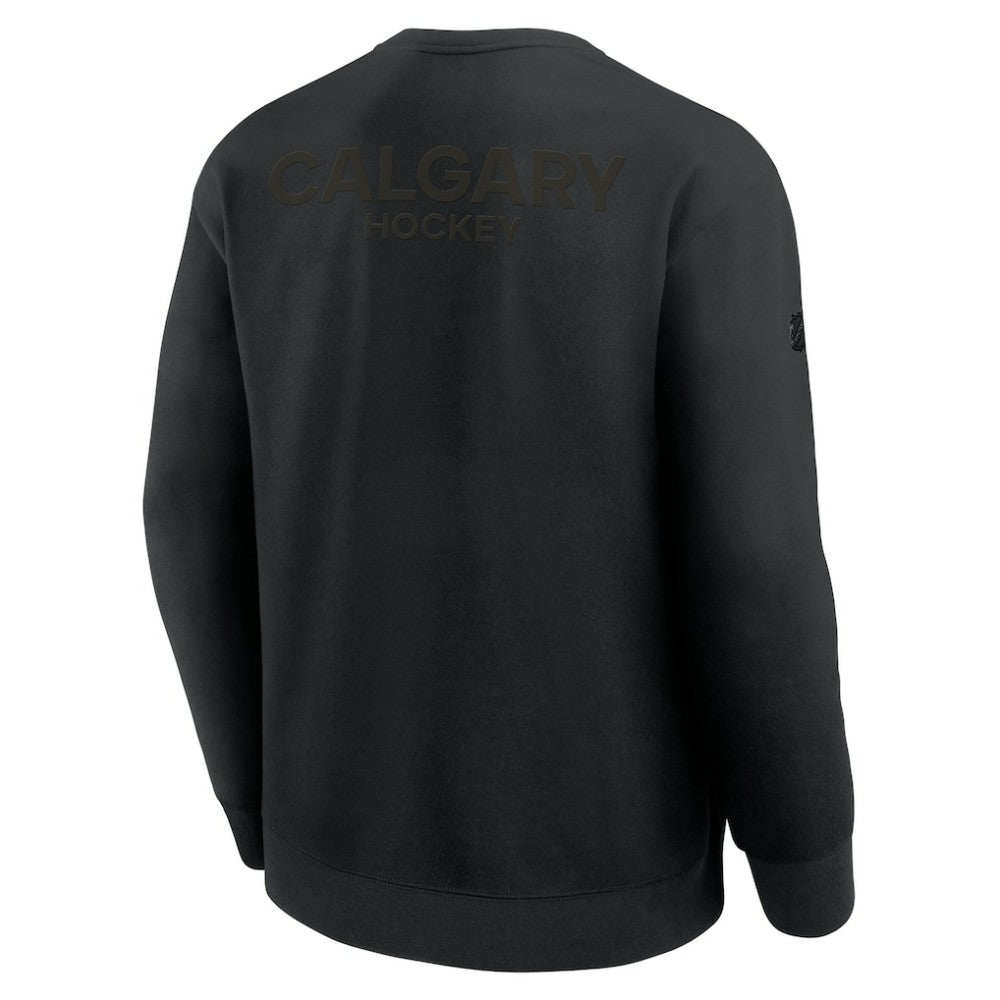 Calgary Flames Fanatics Authentic Pro Road Tri-Blend Sweatshirt - Black - NHL 202495822