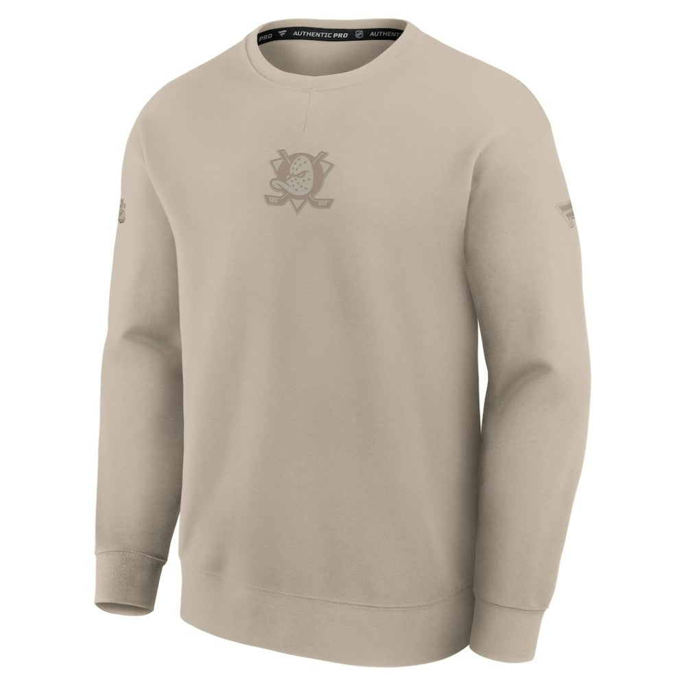 Anaheim Ducks Fanatics Authentic Pro Road Tri-Blend Sweatshirt - Tan - NHL 202495828