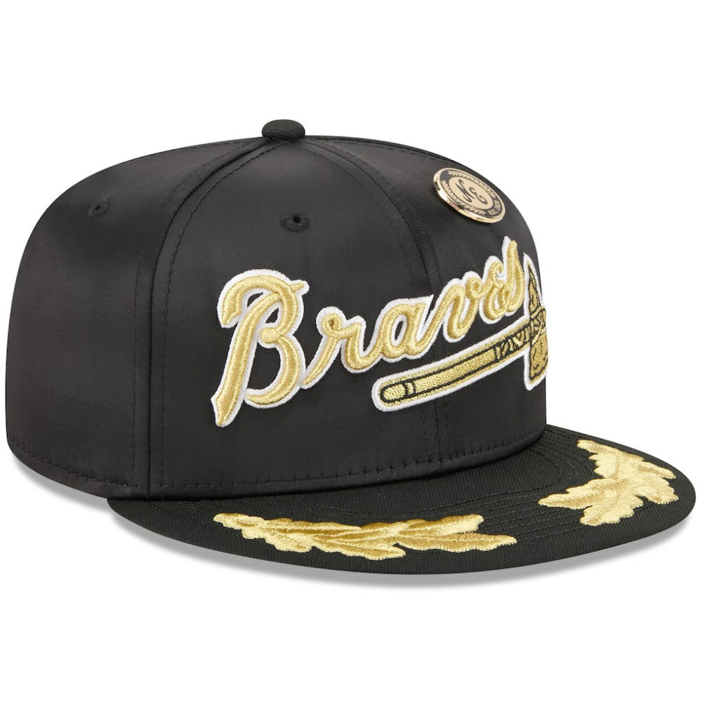 Atlanta Braves New Era 2025 59FIFTY Day Gold Leaf 59FIFTY Fitted Hat - Black - New Era Discount