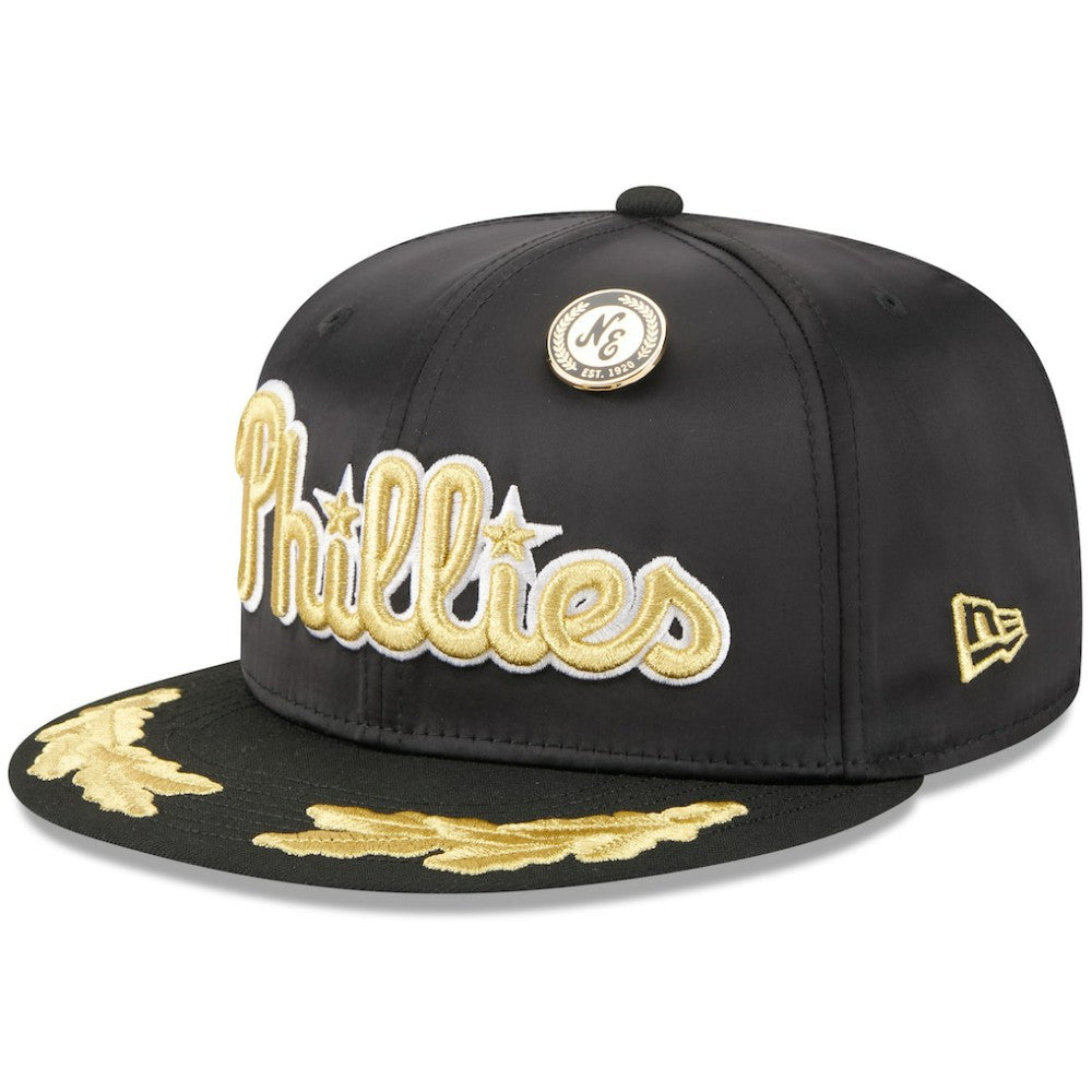 Philadelphia Phillies New Era 2025 59FIFTY Day Gold Leaf 59FIFTY Fitted Hat - Black - New Era Sale