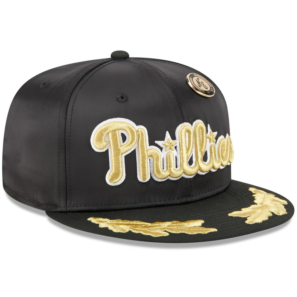 Philadelphia Phillies New Era 2025 59FIFTY Day Gold Leaf 59FIFTY Fitted Hat - Black - New Era Sale