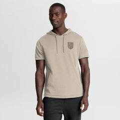 Vegas Golden Knights Fanatics Authentic Pro Road Short Sleeve Hoodie - Tan - NHL 202496129