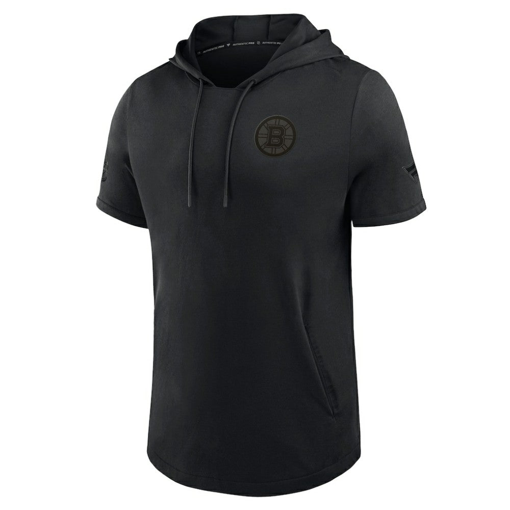 Boston Bruins Fanatics Authentic Pro Road Short Sleeve Hoodie - Black - NHL 202496154