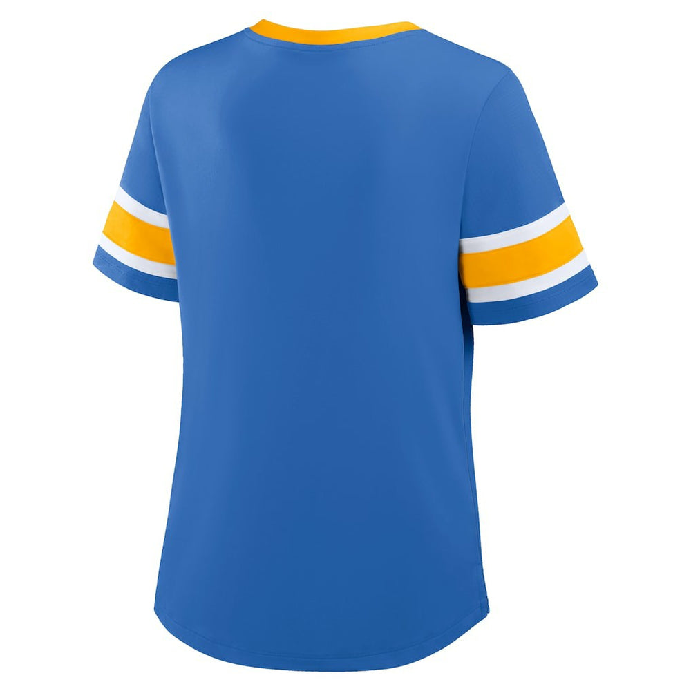 Fanatics Los Angeles Chargers Women's Redzone Draw Play Athena Lace-Up T-Shirt Powder Blue