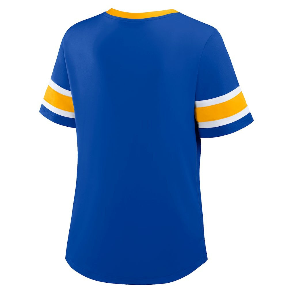 Fanatics Los Angeles Rams Women's Redzone Draw Play Athena Lace-Up T-Shirt Royal
