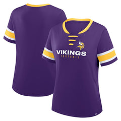 Fanatics Minnesota Vikings Women's Redzone Draw Play Athena Lace-Up T-Shirt Purple