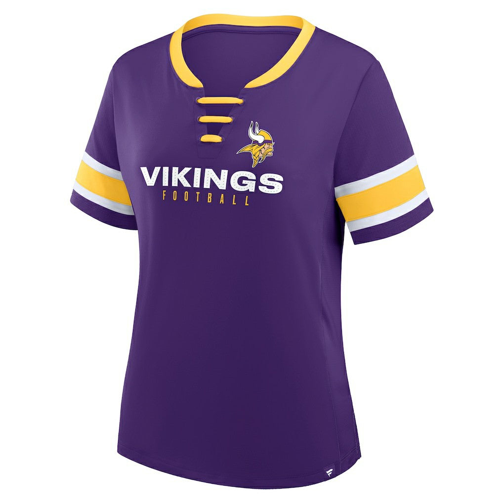Fanatics Minnesota Vikings Women's Redzone Draw Play Athena Lace-Up T-Shirt Purple