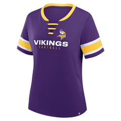 Fanatics Minnesota Vikings Women's Redzone Draw Play Athena Lace-Up T-Shirt Purple