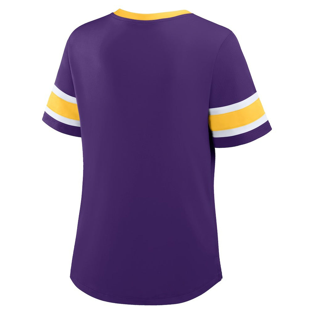 Fanatics Minnesota Vikings Women's Redzone Draw Play Athena Lace-Up T-Shirt Purple