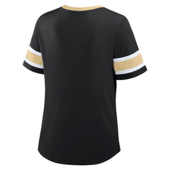 Fanatics New Orleans Saints Women's Redzone Draw Play Athena Lace-Up T-Shirt Black