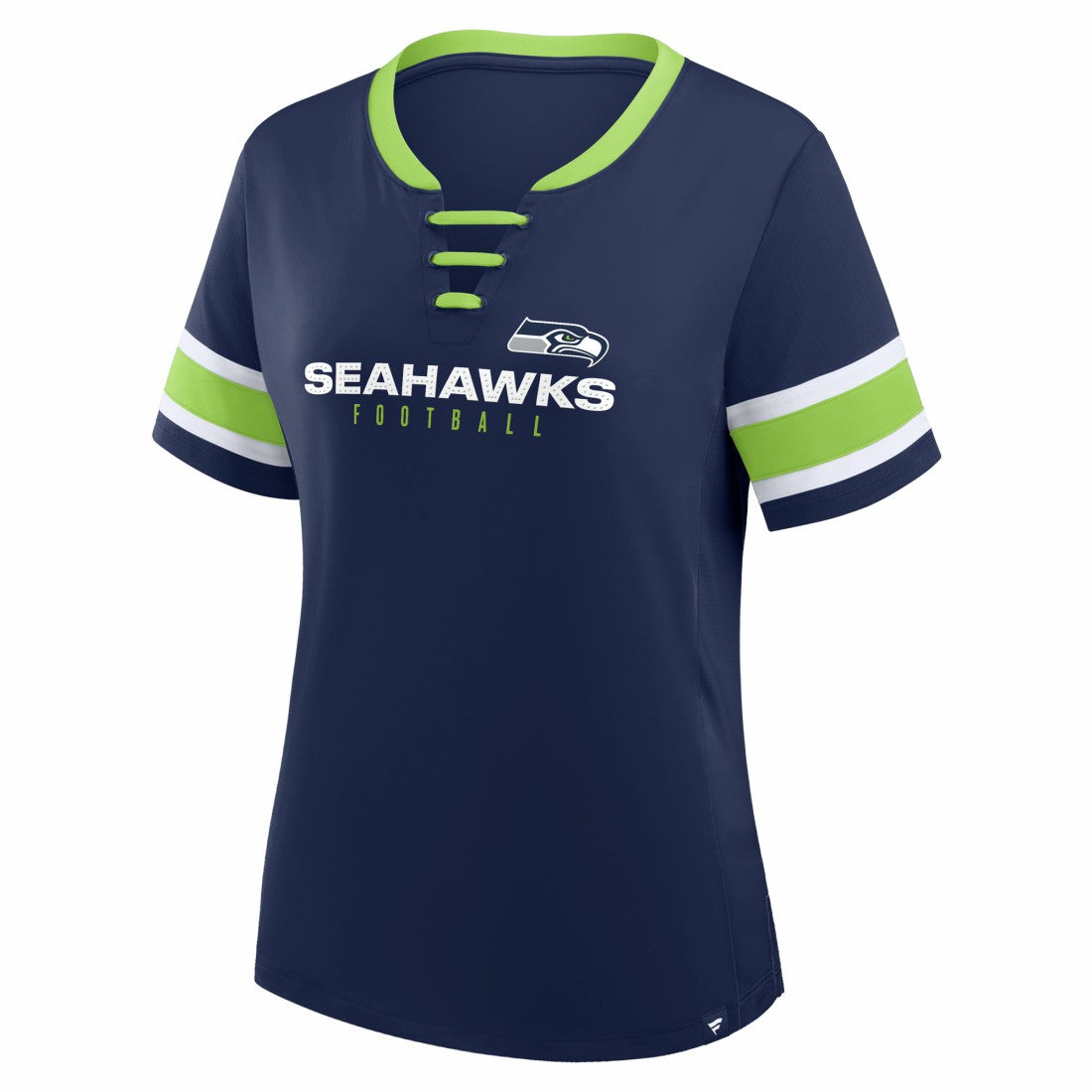 Fanatics Seattle Seahawks Women's Redzone Draw Play Athena Lace-Up T-Shirt College Navy