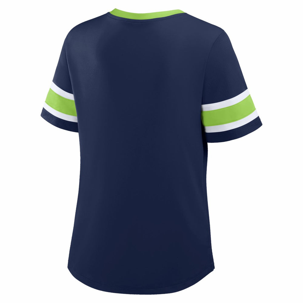 Fanatics Seattle Seahawks Women's Redzone Draw Play Athena Lace-Up T-Shirt College Navy