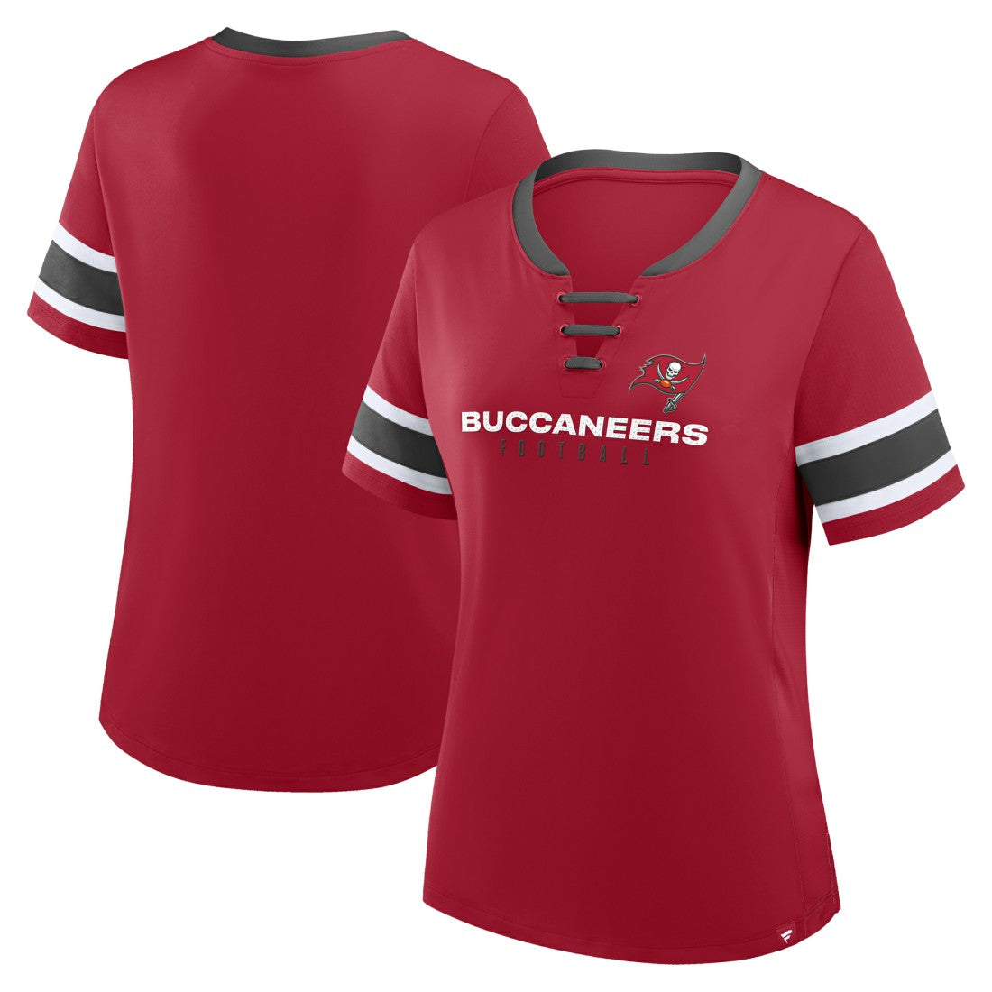 Fanatics Tampa Bay Buccaneers Women's Redzone Draw Play Athena Lace-Up T-Shirt Red