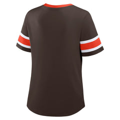 Fanatics Cleveland Browns Women's Redzone Draw Play Athena Lace-Up T-Shirt Brown