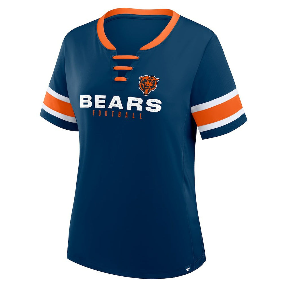 Fanatics Chicago Bears Women's Redzone Draw Play Athena Lace-Up T-Shirt Navy