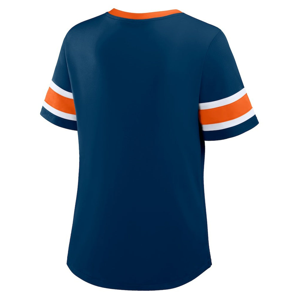 Fanatics Chicago Bears Women's Redzone Draw Play Athena Lace-Up T-Shirt Navy