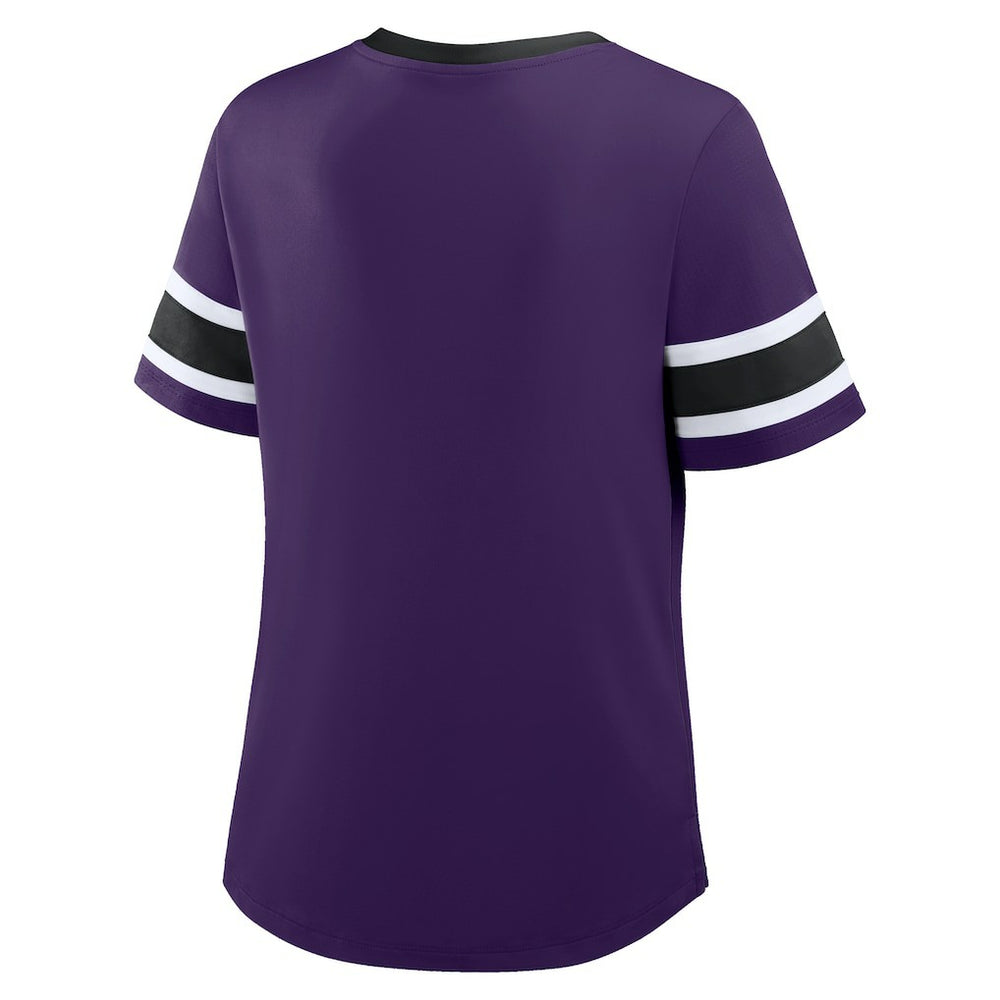 Fanatics Baltimore Ravens Women's Redzone Draw Play Athena Lace-Up T-Shirt Purple