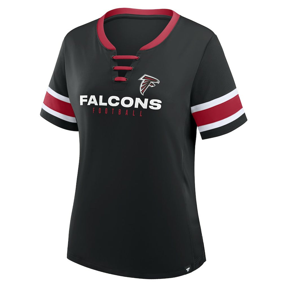 Fanatics Atlanta Falcons Women's Redzone Draw Play Athena Lace-Up T-Shirt Black