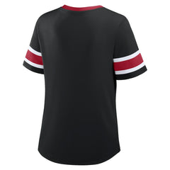 Fanatics Atlanta Falcons Women's Redzone Draw Play Athena Lace-Up T-Shirt Black