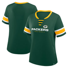 Fanatics Green Bay Packers Women's Redzone Draw Play Athena Lace-Up T-Shirt Green