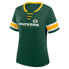 Fanatics Green Bay Packers Women's Redzone Draw Play Athena Lace-Up T-Shirt Green