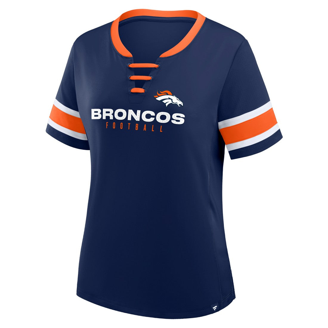 Fanatics Denver Broncos Women's Redzone Draw Play Athena Lace-Up T-Shirt Navy