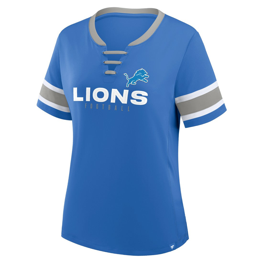 Fanatics Detroit Lions Women's Redzone Draw Play Athena Lace-Up T-Shirt Blue