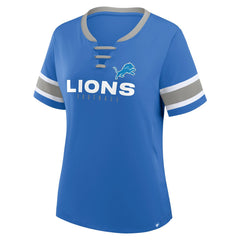Fanatics Detroit Lions Women's Redzone Draw Play Athena Lace-Up T-Shirt Blue