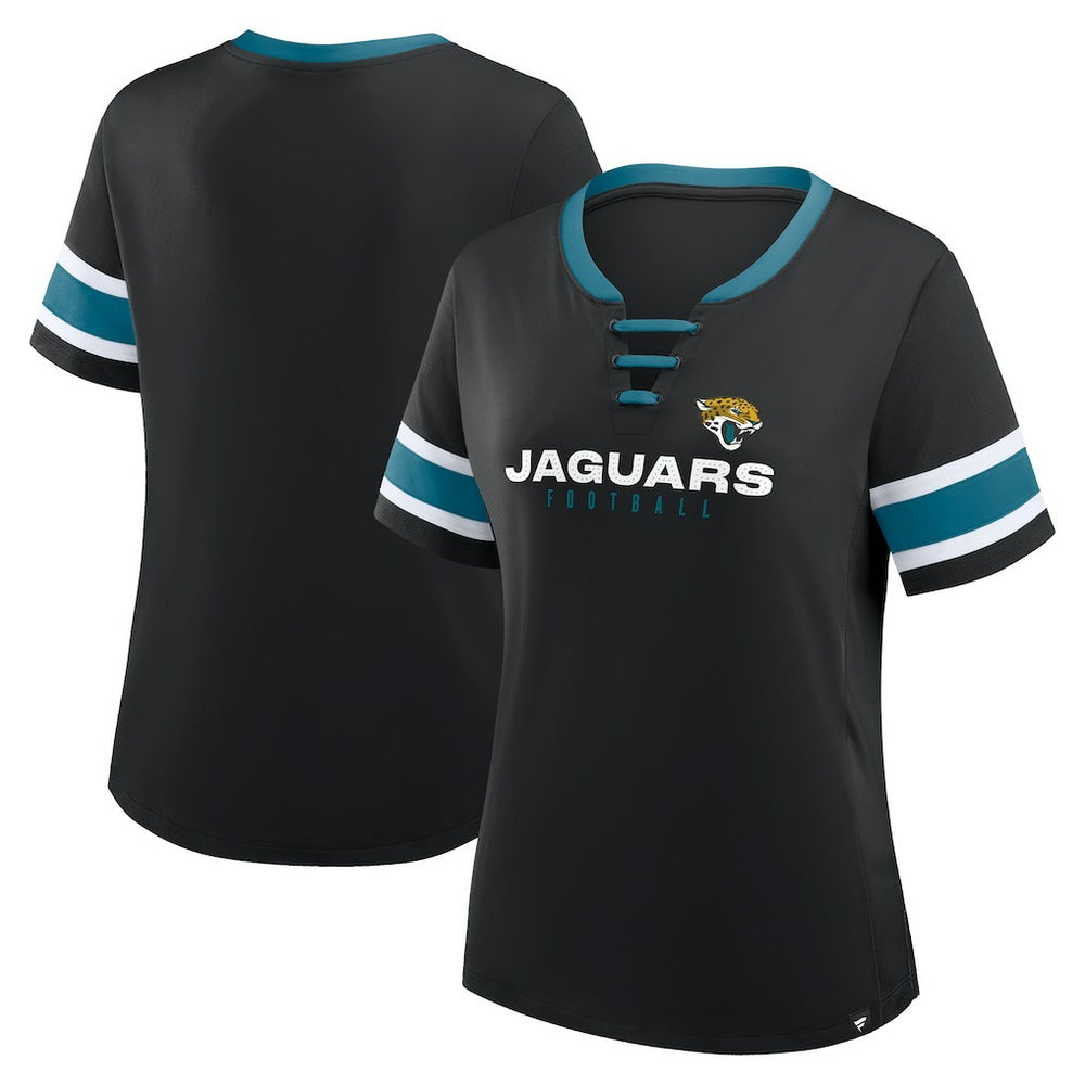 Fanatics Jacksonville Jaguars Women's Redzone Draw Play Athena Lace-Up T-Shirt Black