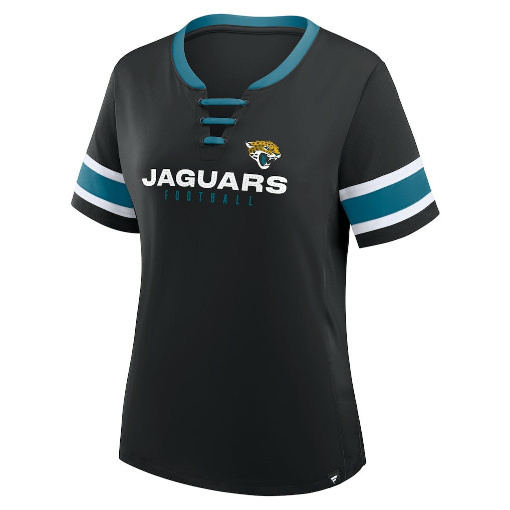 Fanatics Jacksonville Jaguars Women's Redzone Draw Play Athena Lace-Up T-Shirt Black
