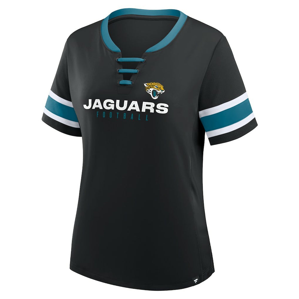 Fanatics Jacksonville Jaguars Women's Redzone Draw Play Athena Lace-Up T-Shirt Black