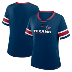 Fanatics Houston Texans Women's Redzone Draw Play Athena Lace-Up T-Shirt Navy