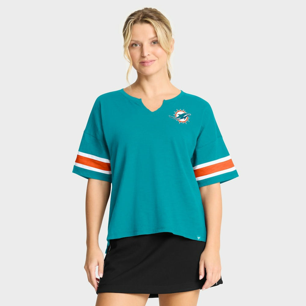Fanatics Miami Dolphins Women's Redzone Curl Route T-Shirt Aqua