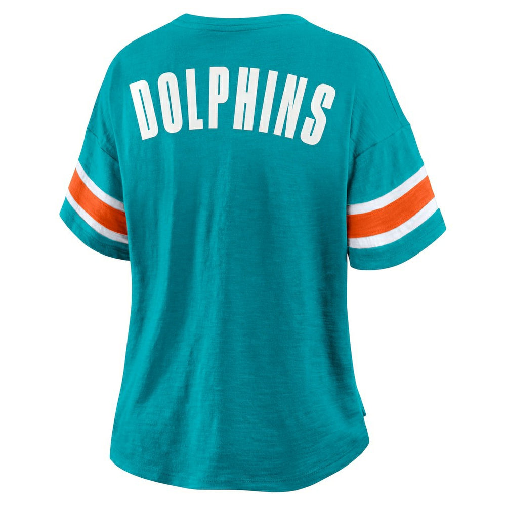 Fanatics Miami Dolphins Women's Redzone Curl Route T-Shirt Aqua