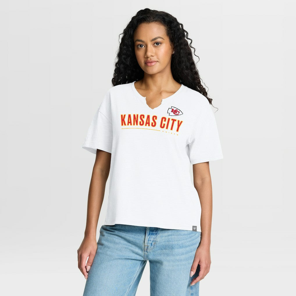 Fanatics Kansas City Chiefs Women's Redzone Slub Boxy T-Shirt White