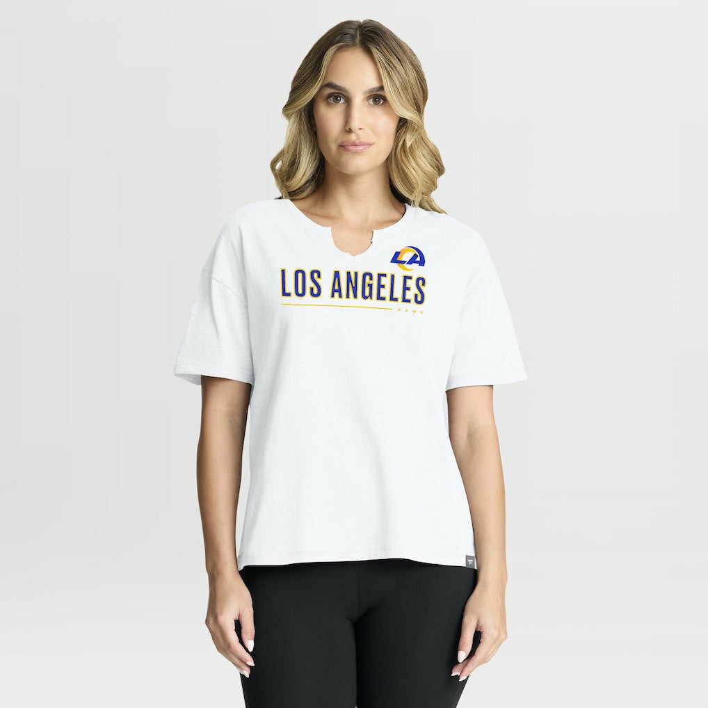 Fanatics Los Angeles Rams Women's Redzone Slub Boxy T-Shirt White