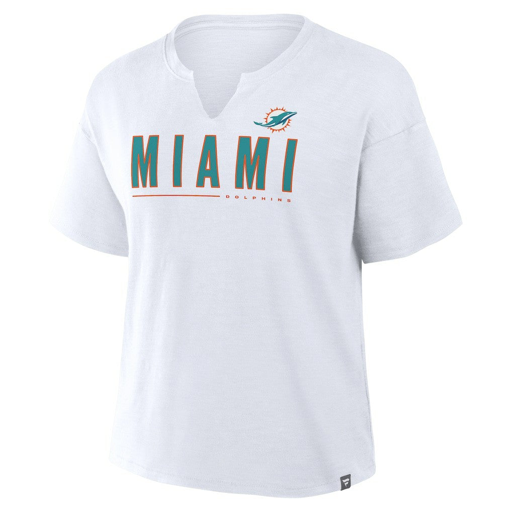 Fanatics Miami Dolphins Women's Redzone Slub Boxy T-Shirt White