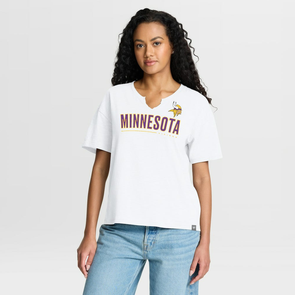 Fanatics Minnesota Vikings Women's Redzone Slub Boxy T-Shirt White