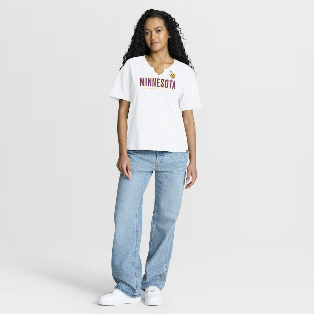 Fanatics Minnesota Vikings Women's Redzone Slub Boxy T-Shirt White