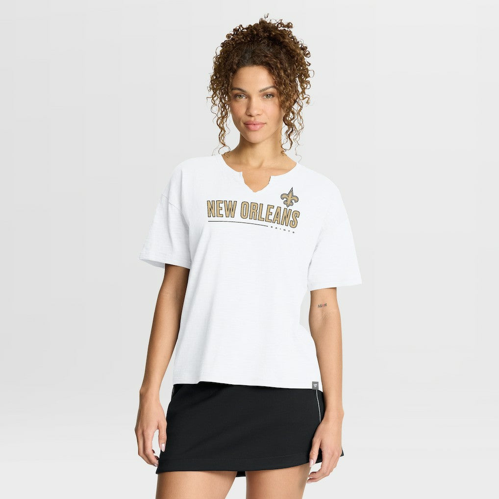 Fanatics New Orleans Saints Women's Redzone Slub Boxy T-Shirt White