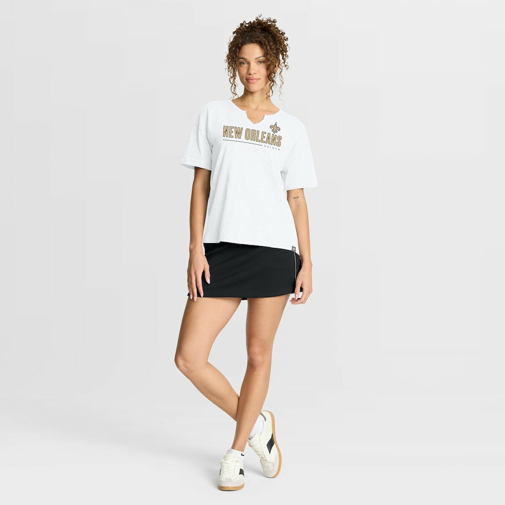 Fanatics New Orleans Saints Women's Redzone Slub Boxy T-Shirt White