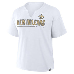 Fanatics New Orleans Saints Women's Redzone Slub Boxy T-Shirt White