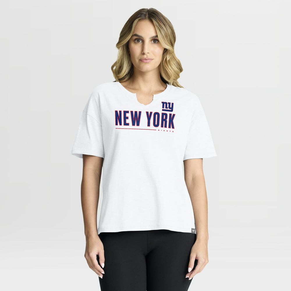 Fanatics New York Giants Women's Redzone Slub Boxy T-Shirt White