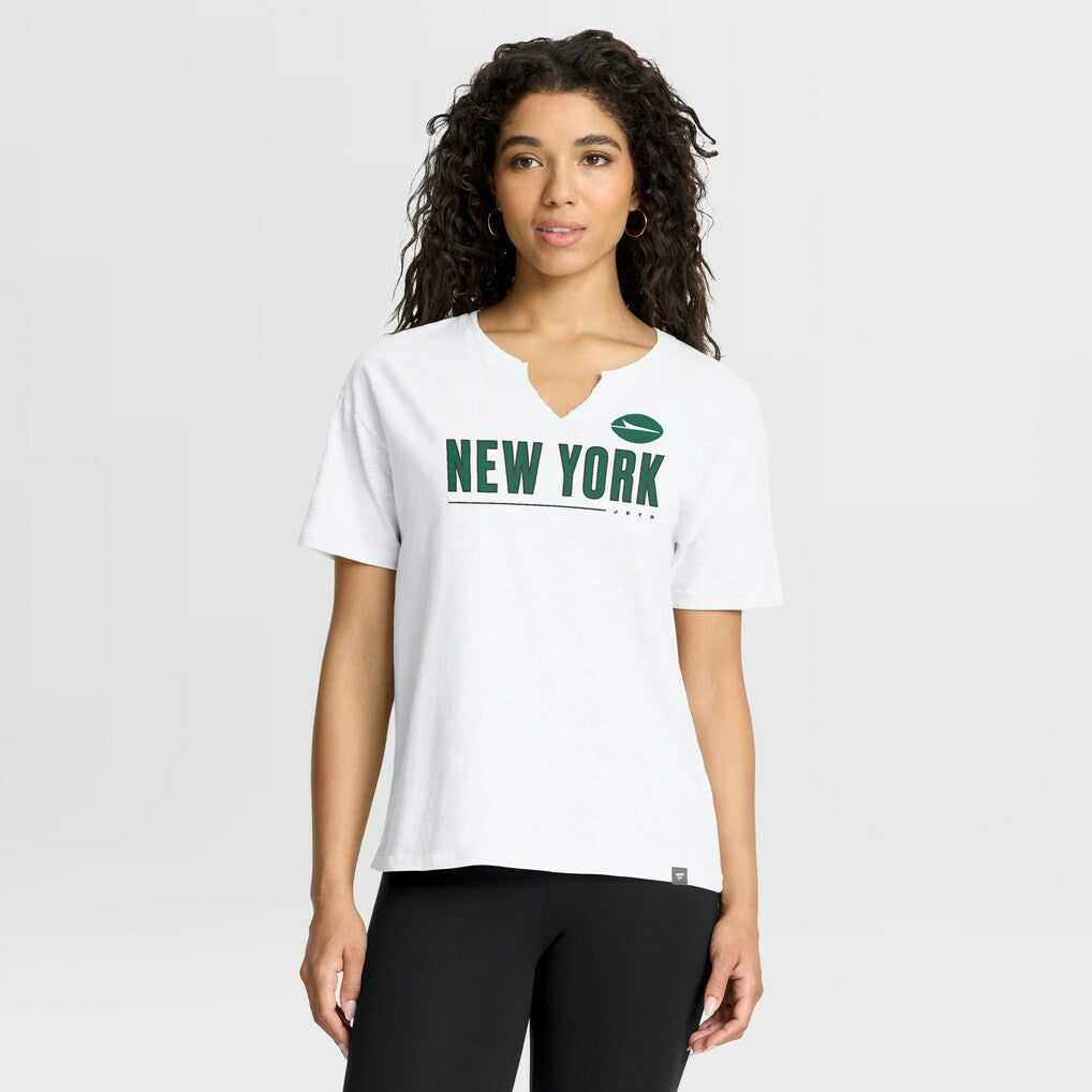 Fanatics New York Jets Women's Redzone Slub Boxy T-Shirt White