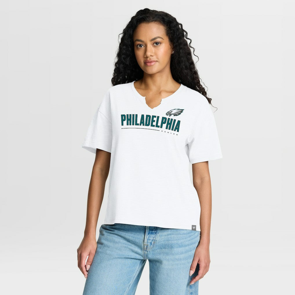 Fanatics Philadelphia Eagles Women's Redzone Slub Boxy T-Shirt White