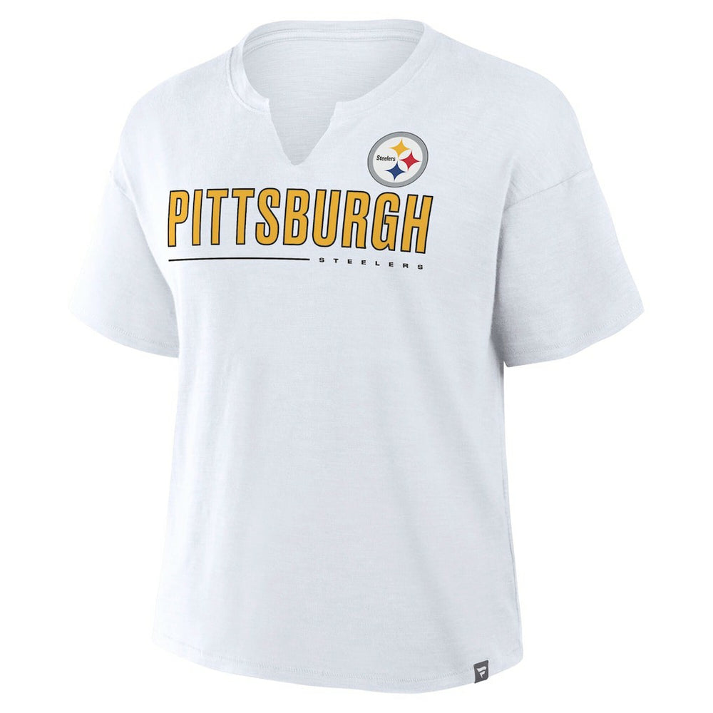Fanatics Pittsburgh Steelers Women's Redzone Slub Boxy T-Shirt White