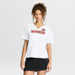 Fanatics San Francisco 49ers Women's Redzone Slub Boxy T-Shirt White