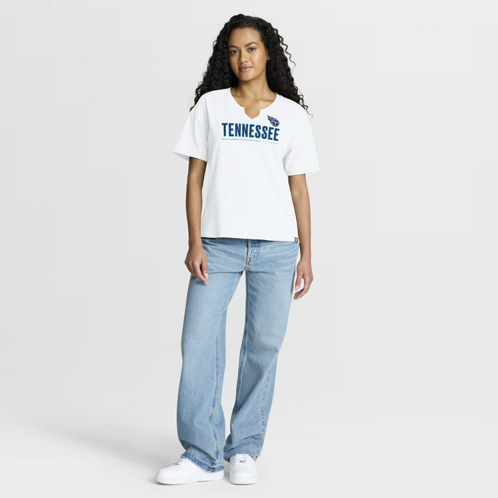 Fanatics Tennessee Titans Women's Redzone Slub Boxy T-Shirt White