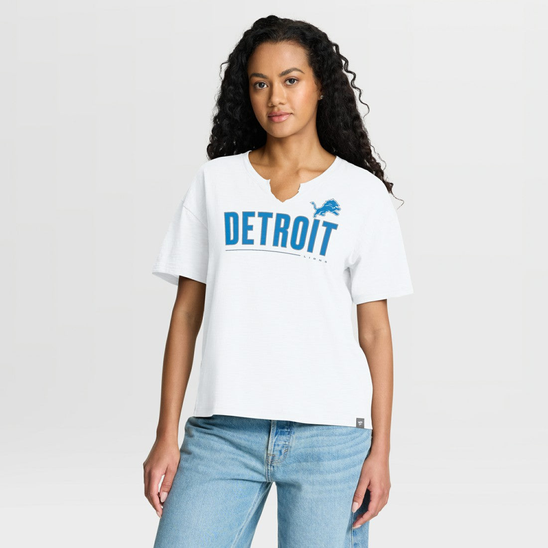 Fanatics Detroit Lions Women's Redzone Slub Boxy T-Shirt White