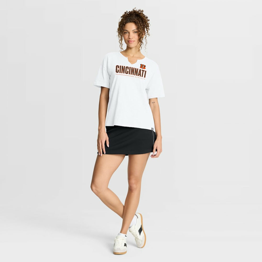Fanatics Cincinnati Bengals Women's Redzone Slub Boxy T-Shirt White